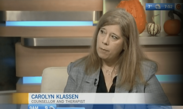 Pic of Carolyn Klassen onset at CTV morning live during live interview